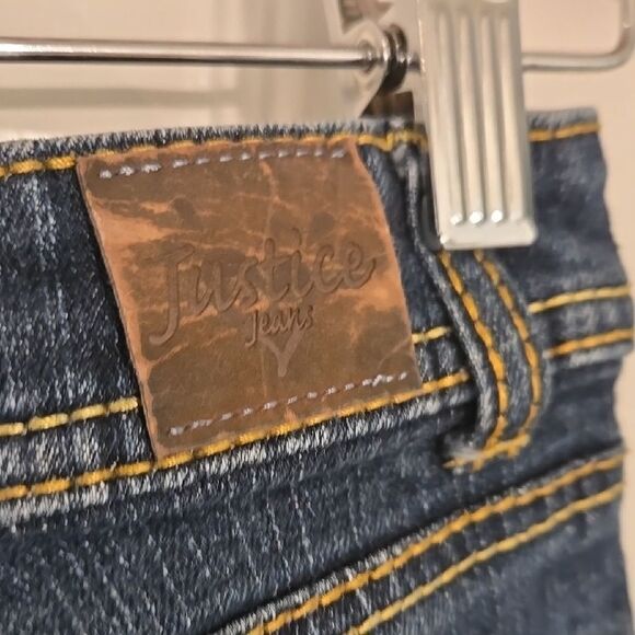 Dark Blue Denim Shorts with Heart Detail - Picture 8 of 9